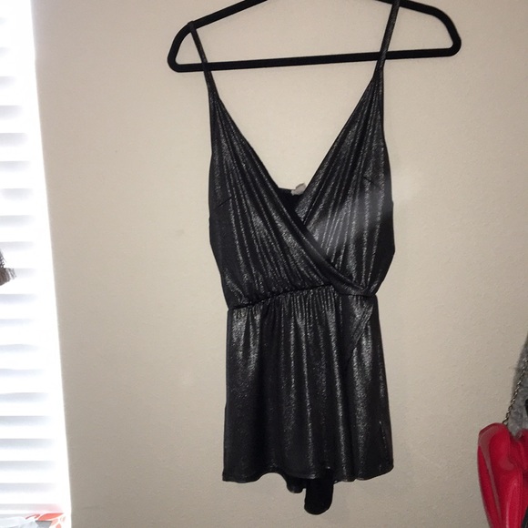 Ecote Other - Ecote silver metallic skort romper